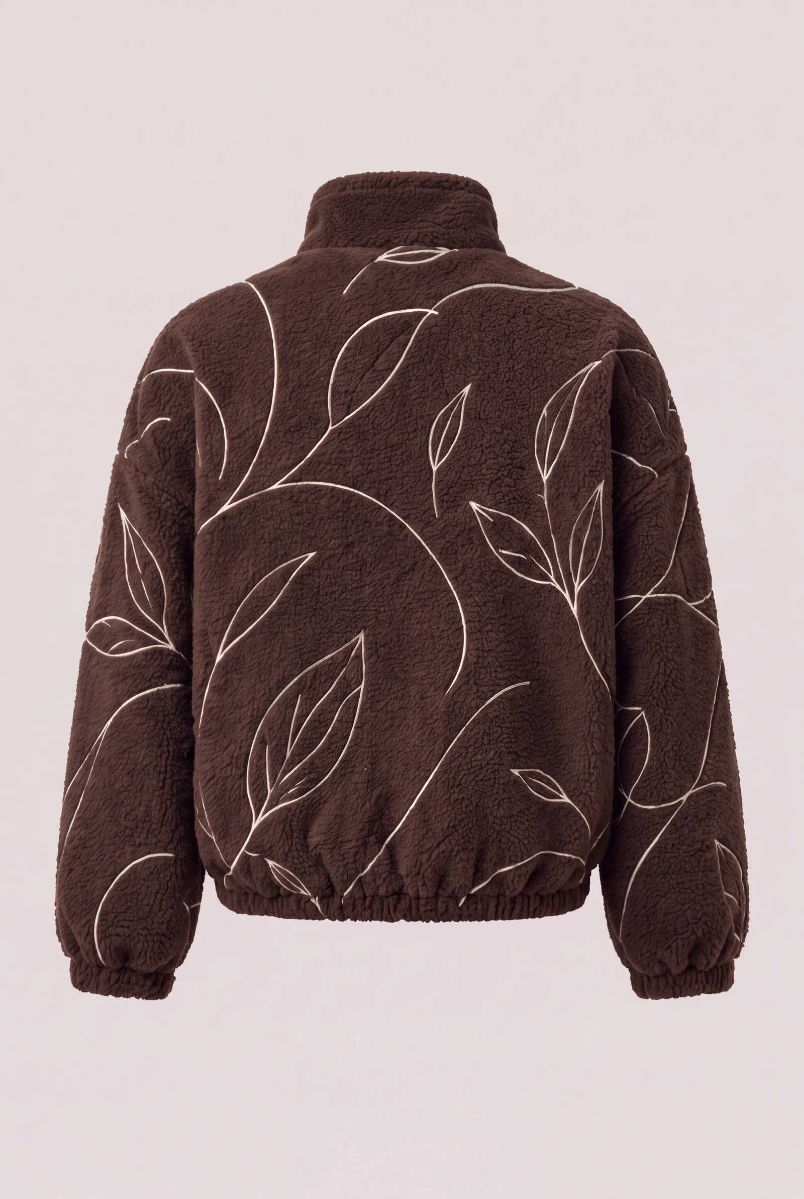 Line Fleece Jacket — Chocolate / Ivory, image 4